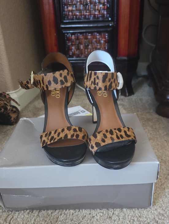 Franco Sarto Shoes - Franco Sarto Leopard Print Ankle-Strap Heels - Black & Tan